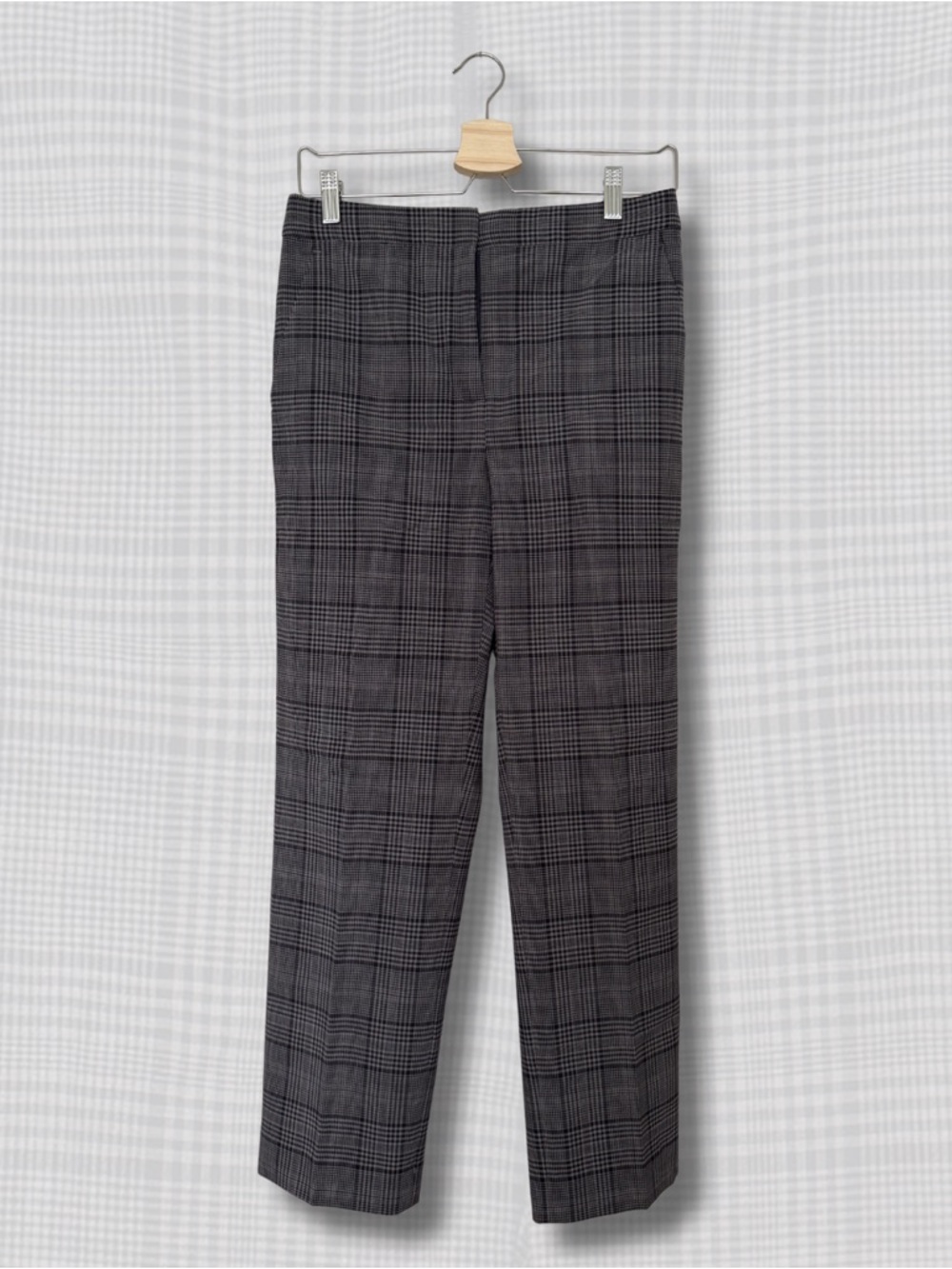 J. Crew Black and Gray Glen Plaid Trousers